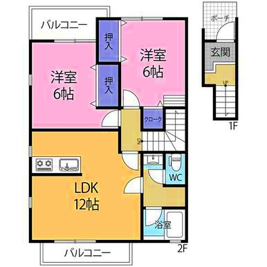 ハーブメゾン旭Bの間取り