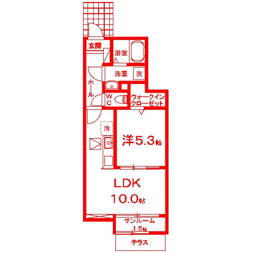 藤沢市鵠沼海岸５丁目のアパートの間取り