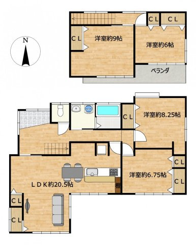 いわき市四倉町鬼越中古住宅 4LDK 陽当たり良好 三面角地！ 不動産プラスの間取り|【リフォーム中】間取図です。5DKから４LDKにリフォーム予定です。水回りもすべて新品交換します。家族団らんできるリビング空間を新たに作ります。図面と現状に相違がある場合は現状を優先します。