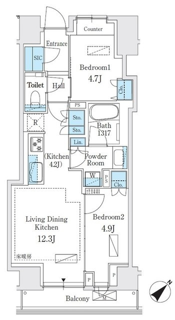 パークホームズ入谷の間取り