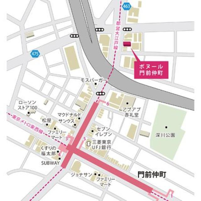 ボヌール門前仲町の地図