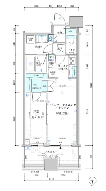 パークタワー勝どき　サウス棟の間取り