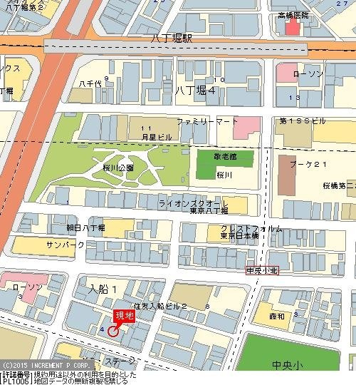 ネオアージュ八丁堀の地図