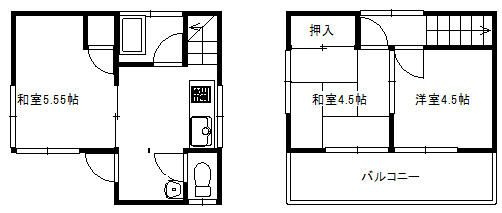 【間取り】 | 上沢3丁目貸家