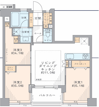 プラハ東京八丁堀の間取り