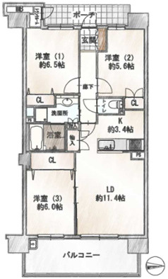 エクスアン一橋学園の間取り