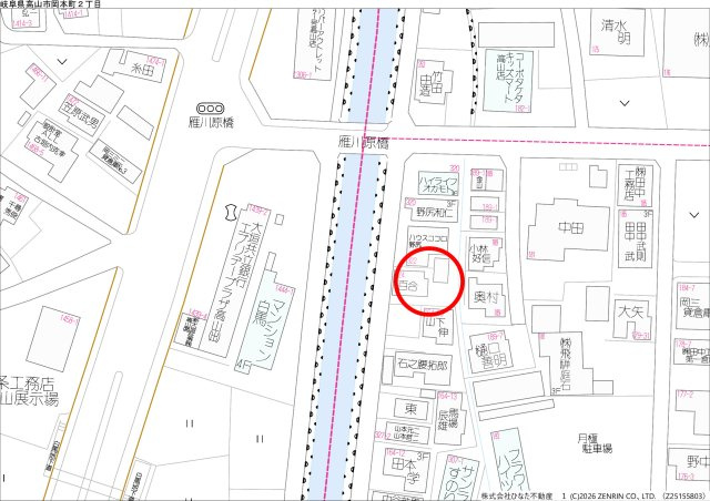 2026/6/26新規　戸建　高山市岡本町　3500万の地図