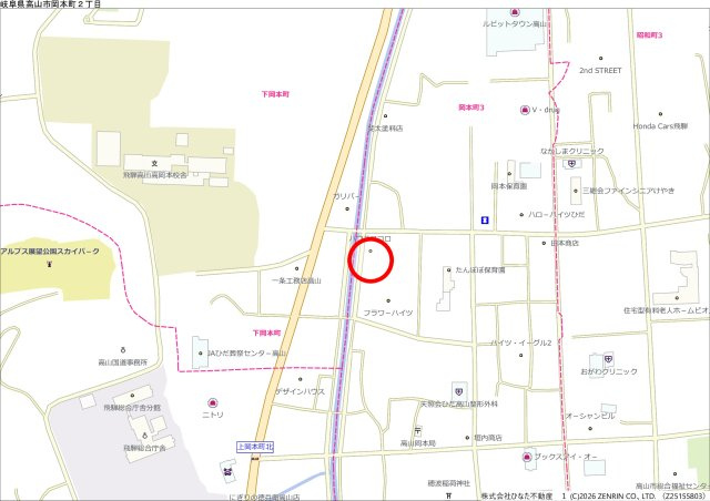 2026/6/26新規　戸建　高山市岡本町　3500万の地図
