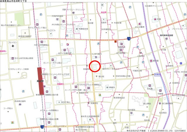 2026/6/26新規　土地　高山市名田町　14000万の地図