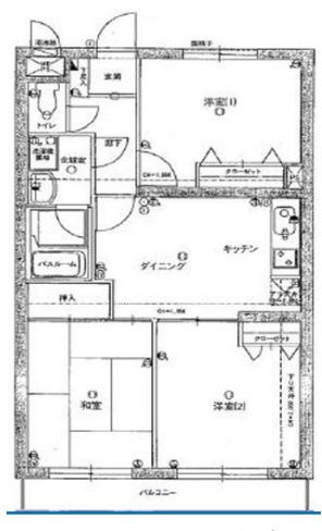 足立区西新井本町１丁目の賃貸マンションの間取り