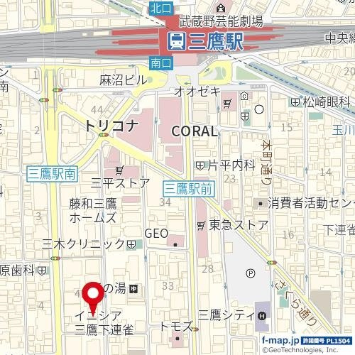 グローリオ三鷹禅林寺通りの地図