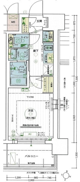 エステムコート難波サウスプレイスⅥラグジーの間取り