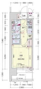 プレサンス南森町駅前の間取り