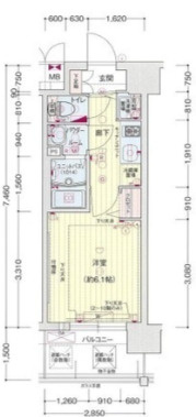プレサンス南森町駅前の間取り