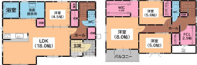 福津市西福間２丁目１期　２号棟の間取り