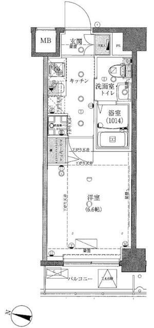 横浜市西区藤棚町１丁目の賃貸マンションの間取り