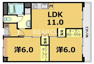 【間取り】 | ベルヴィタウン京都伏見