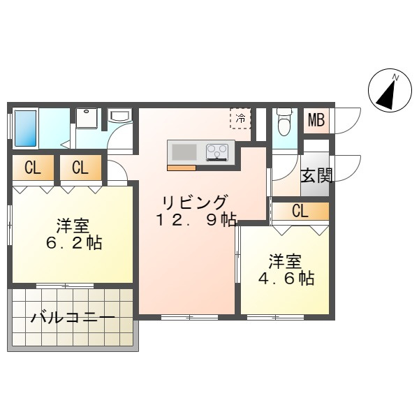 ブルマリーノ衣掛の間取り