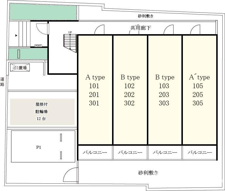 リブリ・茨木春日Ⅱの区画図