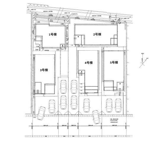 福岡市東区若宮4丁目第5-5棟（4号棟）の区画図|配置図（4号棟）
