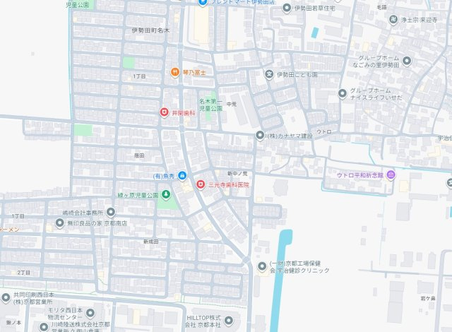 宇治市伊勢田町新中ノ荒　第1期　新築一戸建ての地図