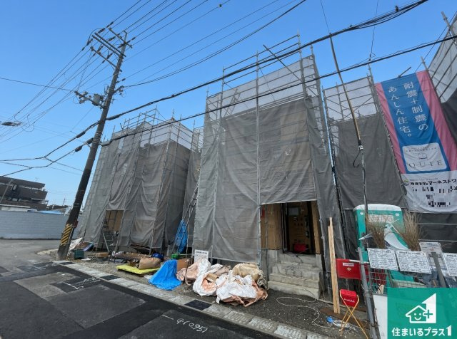 宇治市伊勢田町新中ノ荒　第1期　新築一戸建ての外観|周辺は落ち着いた街並みの住宅地！子育てがしやすい住環境です！まだ未完成ですが、現地でしかわからない事もございます。是非一度ご覧ください。
