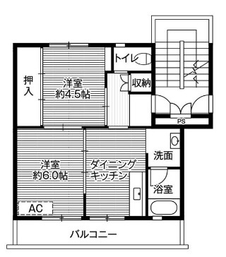 ビレッジハウス境港第三2号棟の間取り
