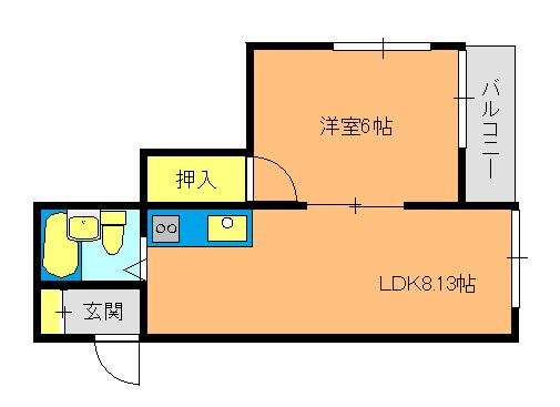 R2フラット久保の間取り