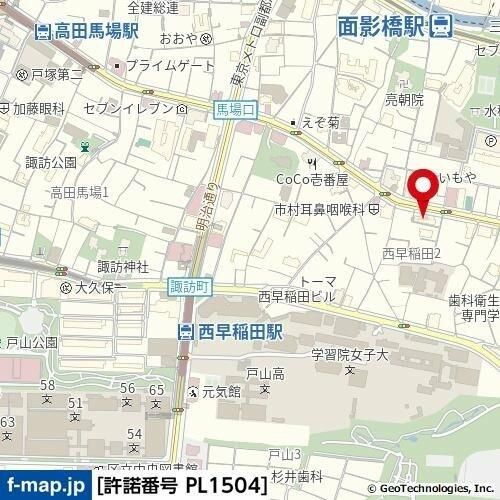 パティオ西早稲田の地図