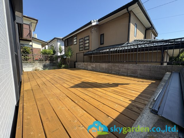 藤沢市並木台1丁目　中古戸建の庭|ウッドデッキ
