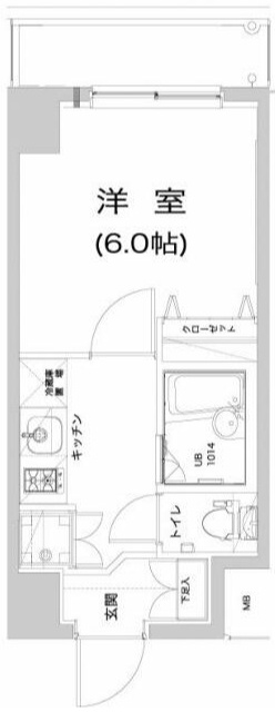 武蔵関駅　1Kの間取り