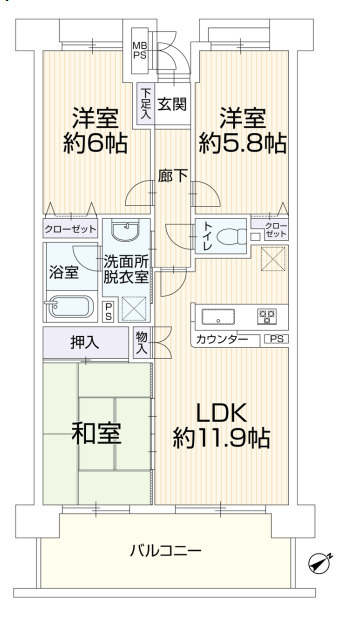 ライオンズガーデン湘南緑が浜　の間取り