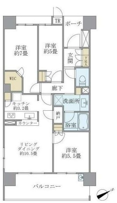 Ｂｒｉｌｌｉａ　Ｌ－Ｓｉｏ　萩山(ブリリアエルシオハギヤマ)の間取り