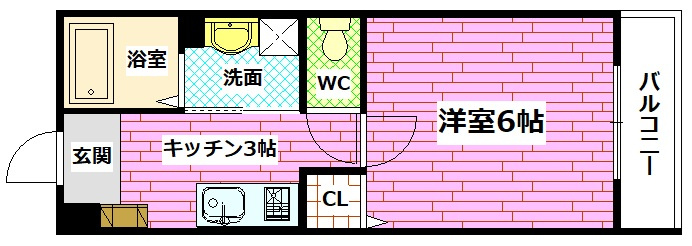 ＭＩＮＩＮＧ２番館の間取り