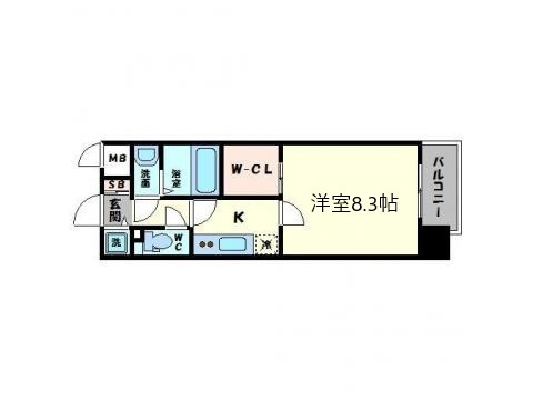 オーパスグラン谷町の間取り|オーパスグラン谷町　広々とした間取り