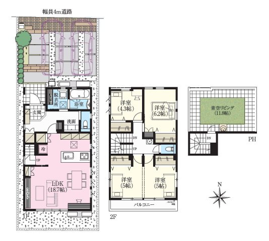 中野区鷺宮5丁目　全館空調搭載×長期優良住宅　限定1棟の間取り|3LDK+ルーフバルコニー　土地面積116.17m2　建物面積109.36m2