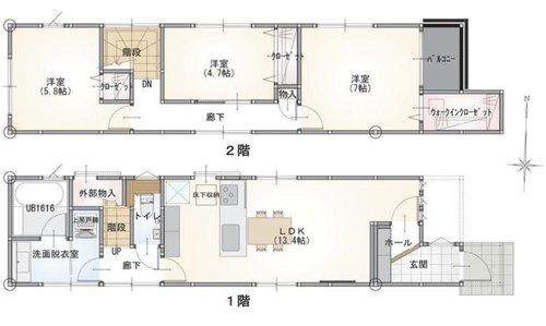 府中町浜田2丁目 No.1の間取り|3480万円、3LDK、土地面積75.37m2、建物面積84.94m2、車1台駐車可能