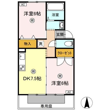 ファミール桃の郷　A棟の間取り