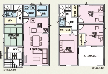 ♥♥読谷村大木第4-1号棟（全3棟）の間取り