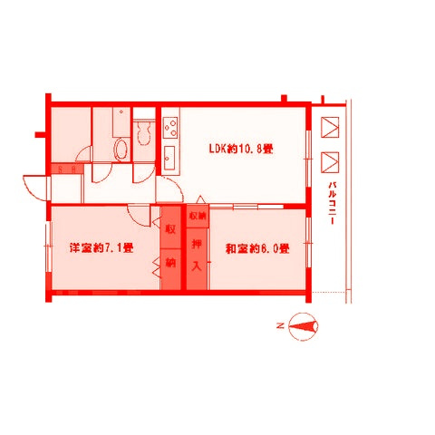 茅ヶ崎市東海岸南１丁目の賃貸マンションの間取り