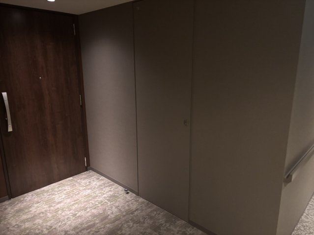 玄関横に配置された2.03㎡の専有トランクルーム。アウトドア用品やスーツケース、ゴルフバッグなどの大型荷物もすっきりと収納可能です。室内を広く清潔に保てる、利便性の高い充実の収納空間です。