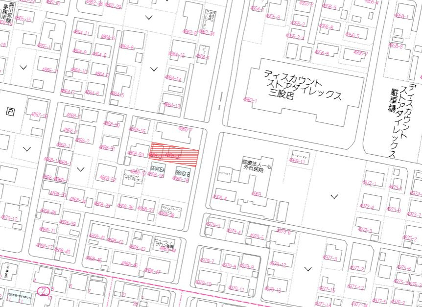 北諸県郡三股町大字樺山の売地の土地図