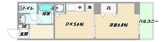 大阪市淀川区宮原１丁目の賃貸マンションの間取り