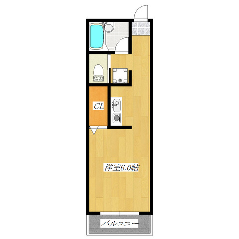 メゾンオサベⅤの間取り|単身者向けのきれいなお部屋です