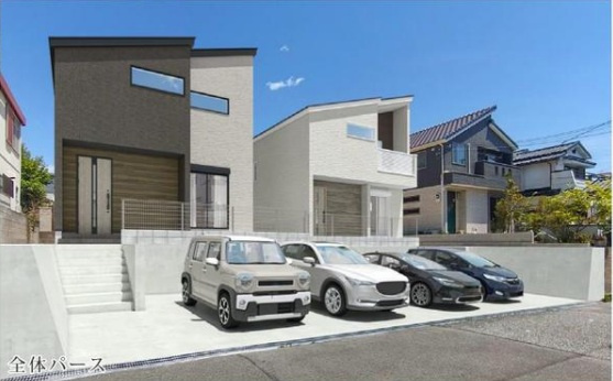 垂水区南多聞台４丁目　新築戸建て　2号棟の外観パース|外観パースです