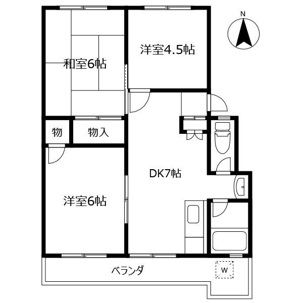 イータウン矢三Ⅰの間取り