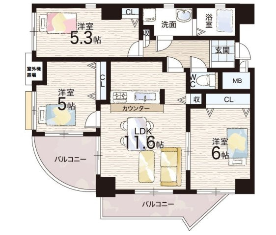 アンビエント三田の間取り
