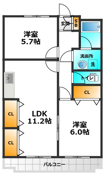 大県マンションⅡの間取り