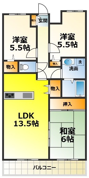 カルム長堀の間取り