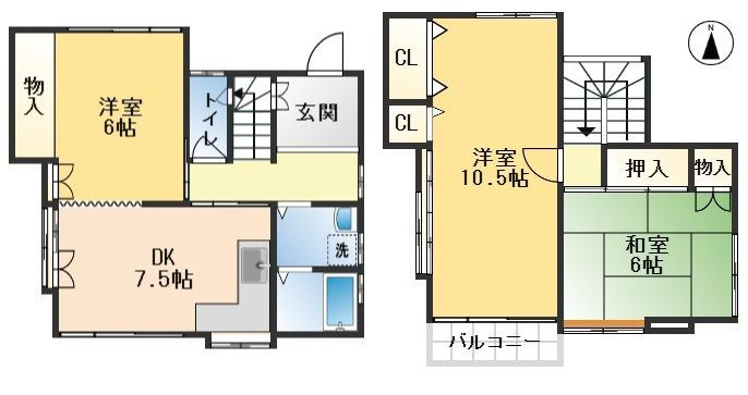 吹田市南吹田2丁目　中古戸建の間取り
